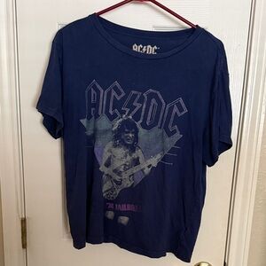 AC/DC Vintage Style Tee in Dark Blue